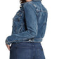 GUESS Women's Sexy Denim Trucker Jacket Blue Size Large