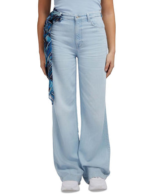GUESS Women's Super High Wide Leg Jeans Blue Size 25X33