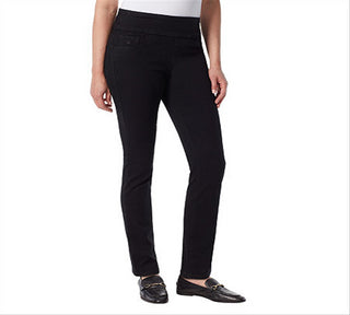 Gloria Vanderbilt Women's Amanda Pull on Tapered Jeans Black Size 12