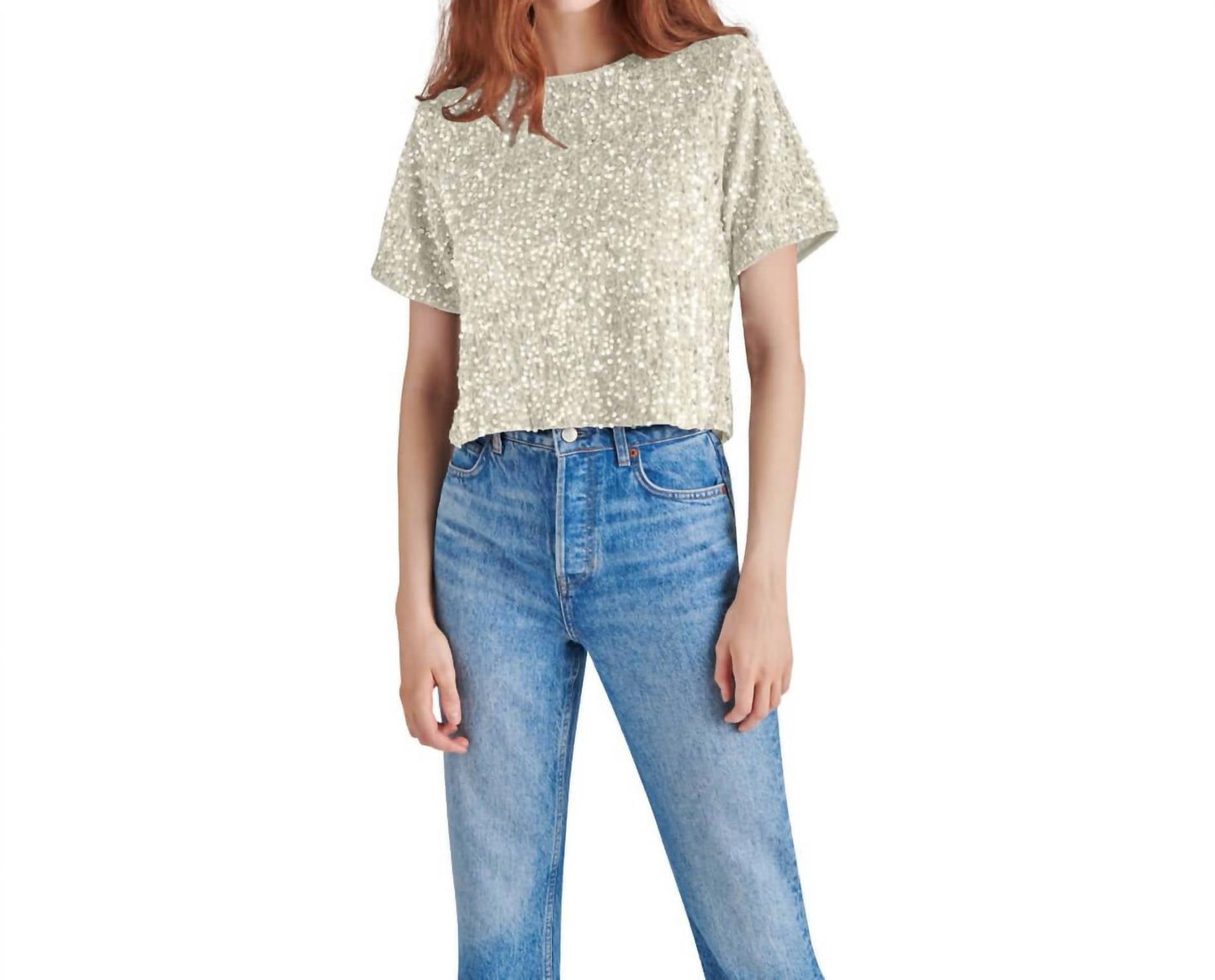 Steve Madden - Cressa Sequin Short Sleeve Top