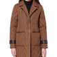 Via Spiga Women's Herringbone Quilted Coat Brown Size X-Small