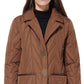 Via Spiga Women's Herringbone Quilted Coat Brown Size X-Small