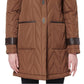 Via Spiga Women's Herringbone Quilted Coat Brown Size X-Small