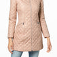 Via Spiga Women's Hooded Quilted Coat Pink Size Medium