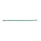14K White Gold Alternating Oval Green Emerald and Diamond Tennis Bracelet