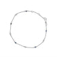 14K White Gold Alternating Blue Sapphire and White Diamond Bezel Station Chain Bracelet (I-J Color, SI2-I1 Clarity) - 8" Inches