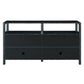 TREXM Bohemian Style Rattan Buffet Storage Cabinet with Solid Wood Frame
