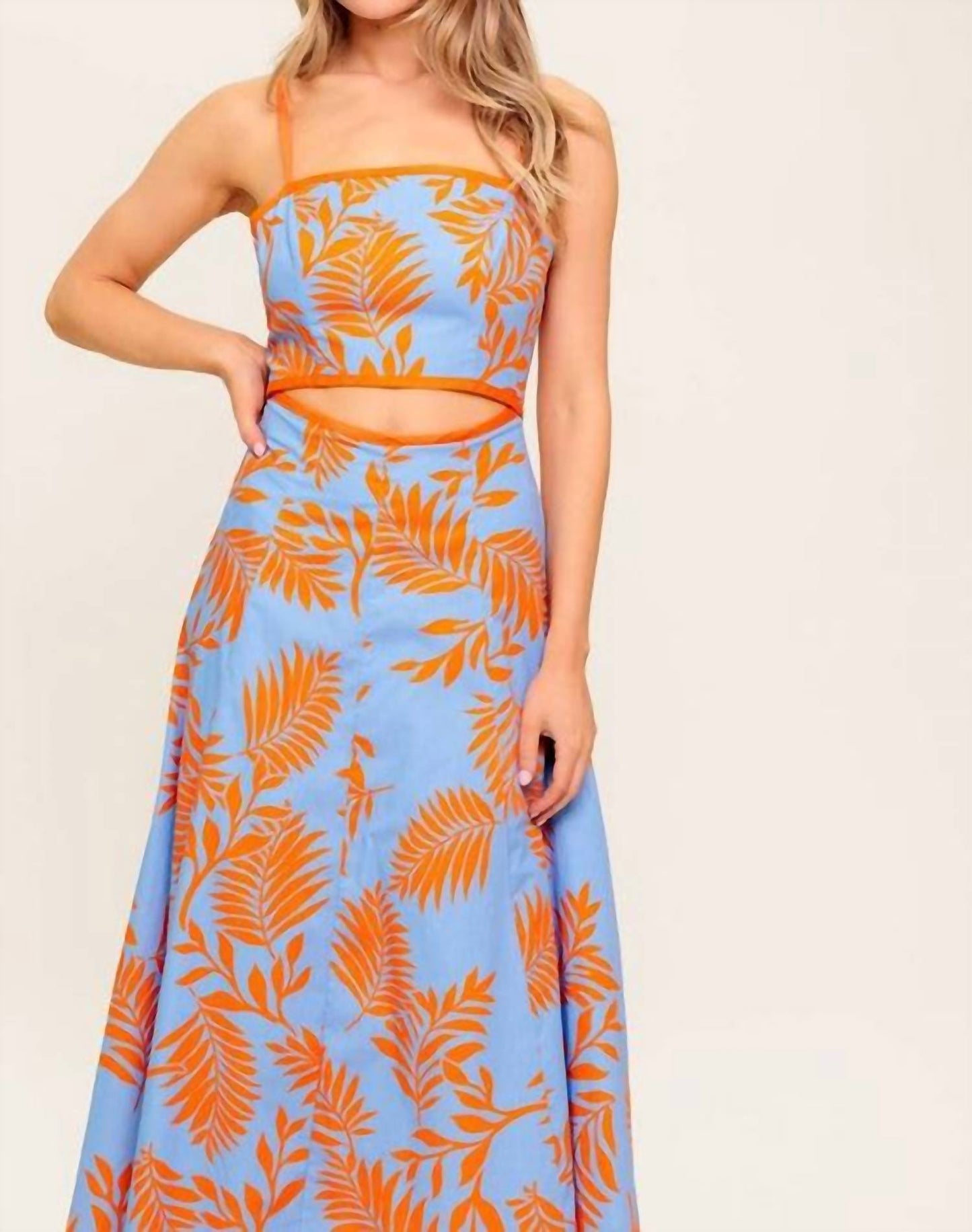 Flying Tomato - Apricot Sunset Cut-out Midi Dress