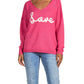 Elan - V-Neck "LOVE" Sweater