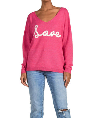 Elan - V-Neck "LOVE" Sweater