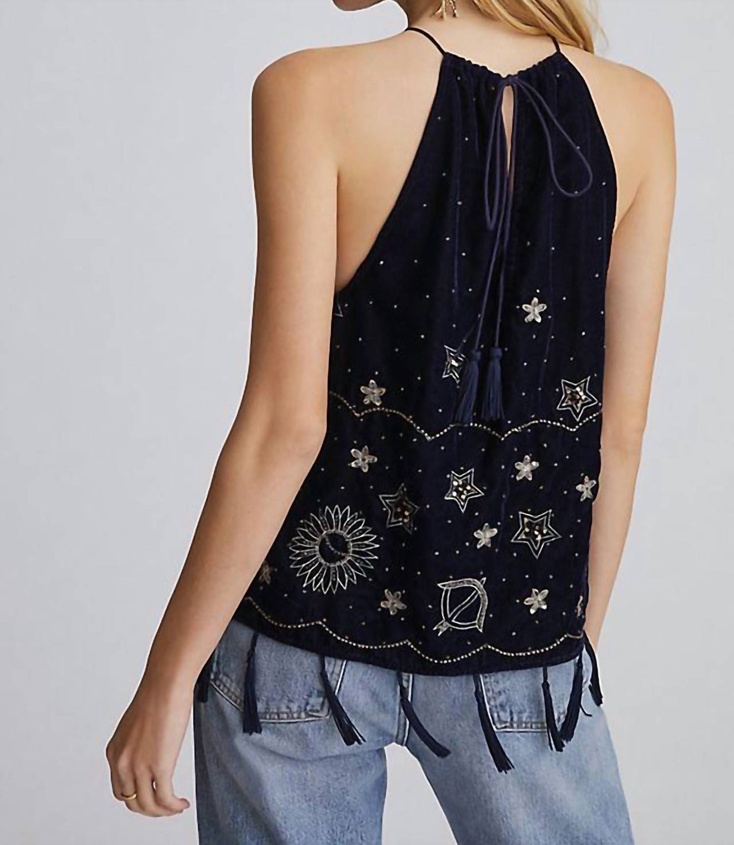 Free People - Women's Esther Studded Open Back Tank Top