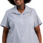 Karen Scott Women's Striped Shirt Blue Size 3X