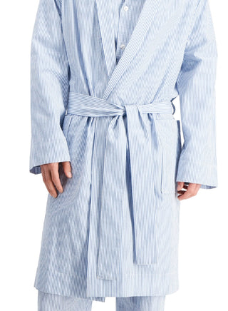 Club Room Men's Seersucker Woven Robe Blue Size Large