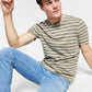 INC International Concepts Men's Striped Slub T-Shirt Green Size Small