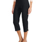 JM Collection Women's Lattice Hem Capri Pants Black Size X-Large