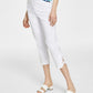 JM Collection Women's Lattice Hem Capri Pants White Size Large