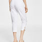 JM Collection Women's Lattice Hem Capri Pants White Size Large