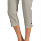 JM Collection Women's Lattice Hem Capri Pants Grey Size Large