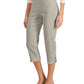 JM Collection Women's Lattice Hem Capri Pants Grey Size Large