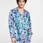 INC International Concepts Men's Printed Satin Pajama Top Green Size XX-Large
