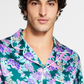 INC International Concepts Men's Printed Satin Pajama Top Green Size XX-Large