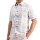 Club Room Men's Plaid Print Shirt White Size Small