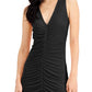 INC International Concepts Women's Ruched Bodycon Dress Black Size X-Small