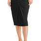 INC International Concepts Women's Ruched Bodycon Dress Black Size Large