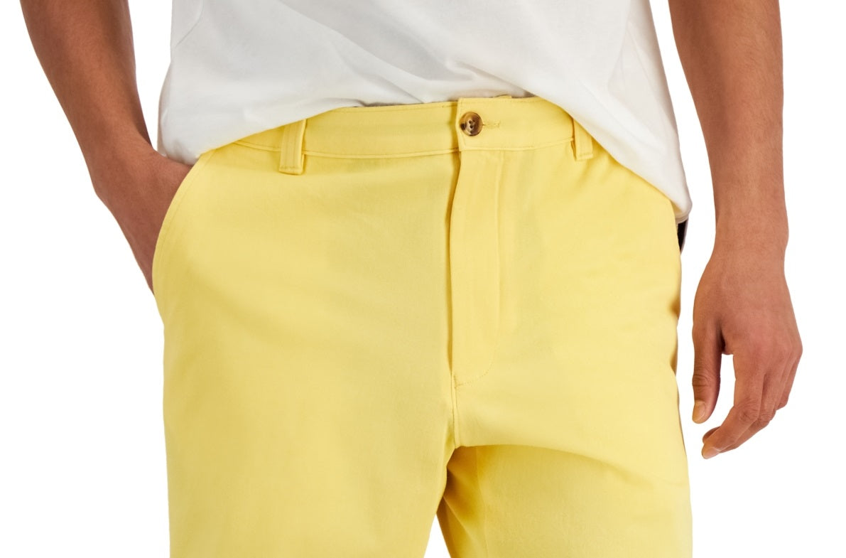 Club Room Men's Regular Fit 9 4 Way Stretch Shorts Yellow