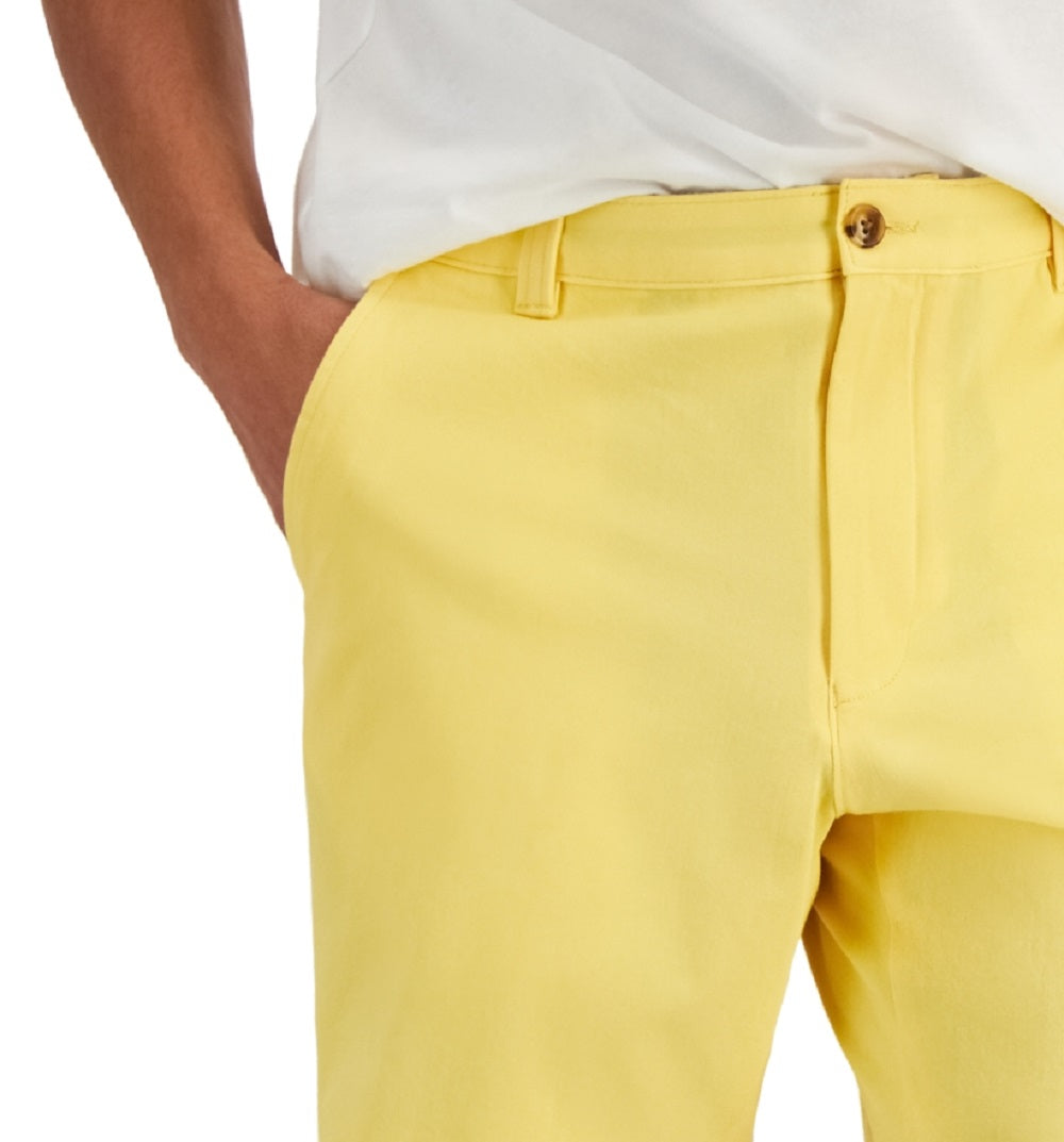 Club Room Men's Regular Fit 9 4 Way Stretch Shorts Yellow
