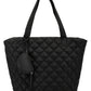 INC International Concepts Women's Nylon Breeah Extra Quilted Tote Black Size Regular