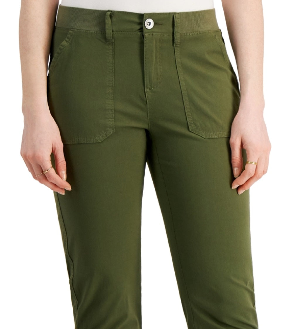 Style & Co Women's Tie Hem Capri Pants Green Size 14