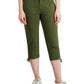 Style & Co Women's Tie Hem Capri Pants Green Size 14