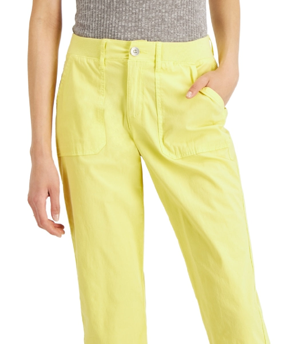 Style & Co Women's Tie Hem Capri Pants Yellow Size 10