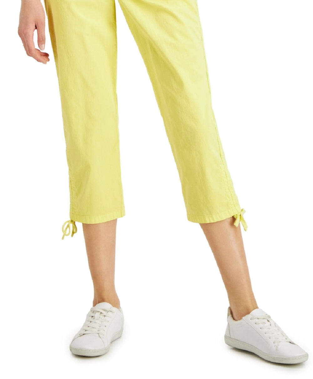 Style & Co Women's Tie Hem Capri Pants Yellow Size 10