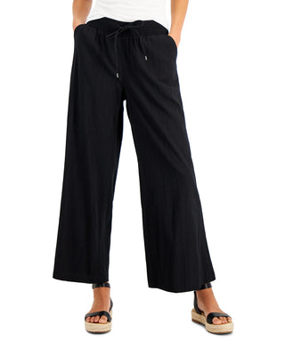 Style & Co Women's Wide Leg Soft Pants Black Size Large