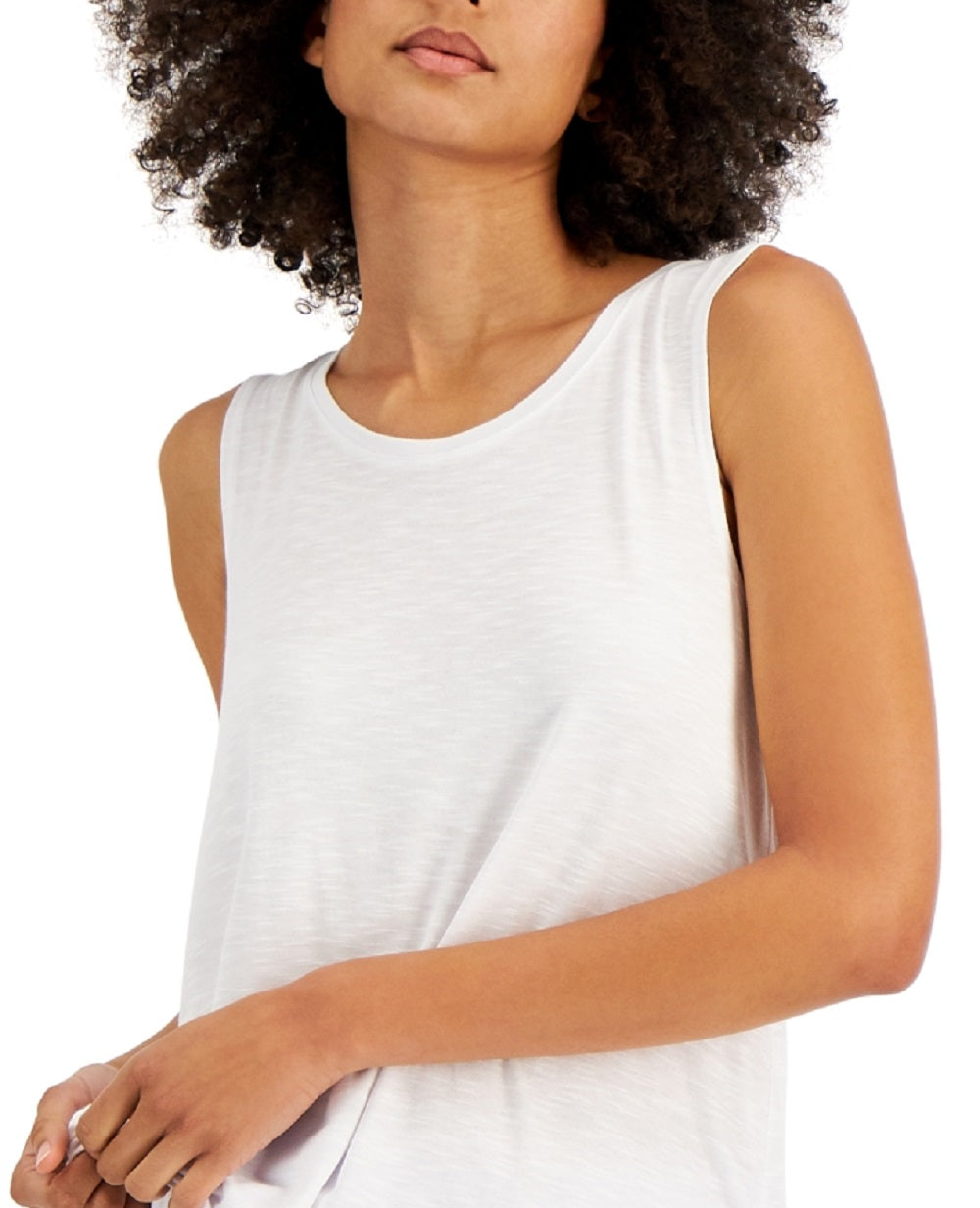 Style & Co Women's Solid Swing Tank Top White Size Medium