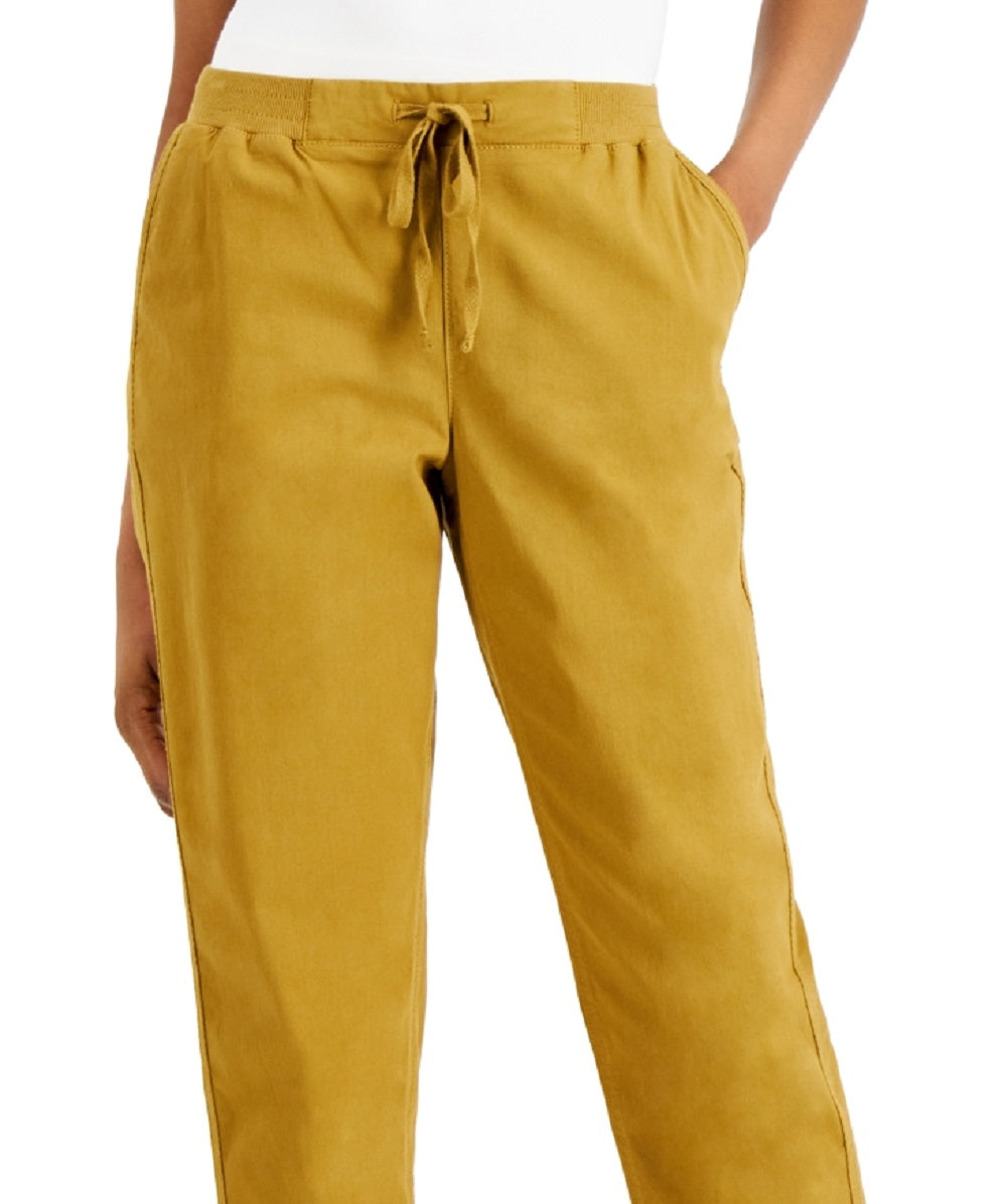 Style & Co Women's Pull On Cuffed Ankle Pants Brown Size Petite Large
