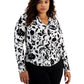 INC International Concepts Women's Zip Pocket Top Black Size 3X