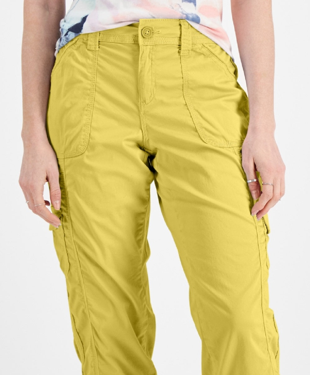 Style & Co Women's Cargo Capri Pants Yellow Size 14