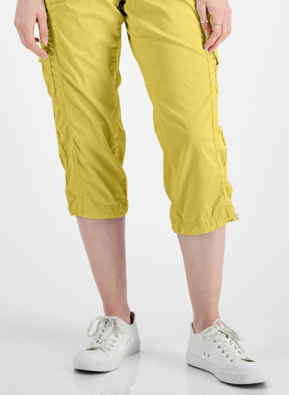 Style & Co Women's Cargo Capri Pants Yellow Size 14