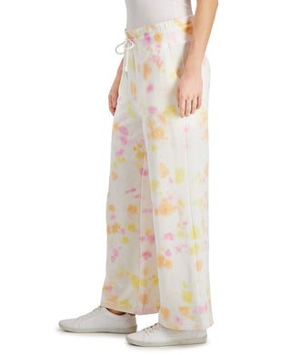 Style & Co Women's Tie-Dye Wide Leg Sweatpants White Size Large
