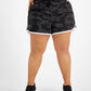ID Ideology Women's Camp Print Running Shorts Black Size 4X
