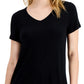 ID Ideology Women's V Neck T-Shirt Black Size Small