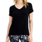 ID Ideology Women's V Neck T-Shirt Black Size Small