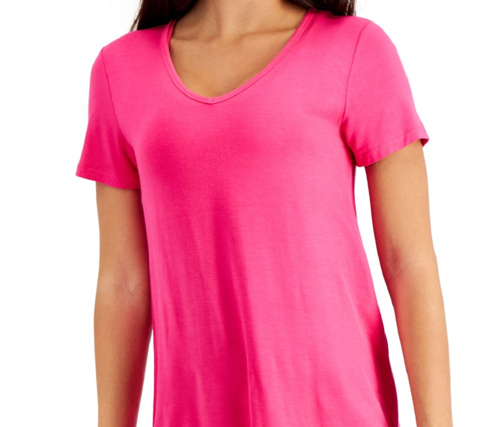 ID Ideology Women's V Neck T-Shirt Pink Size Small