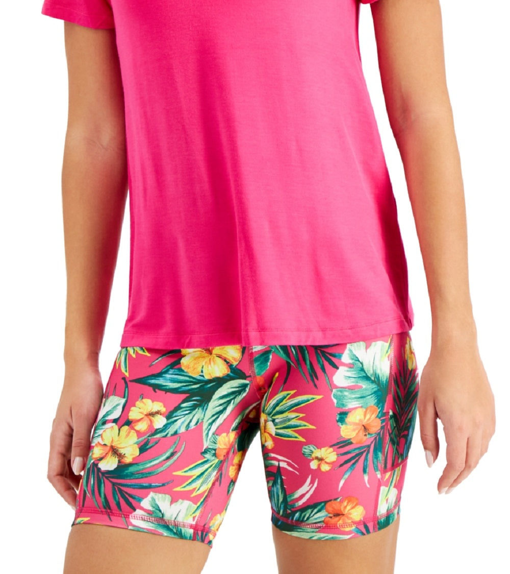 ID Ideology Women's V Neck T-Shirt Pink Size Small