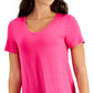 ID Ideology Women's V Neck T Shirt Pink Size Large