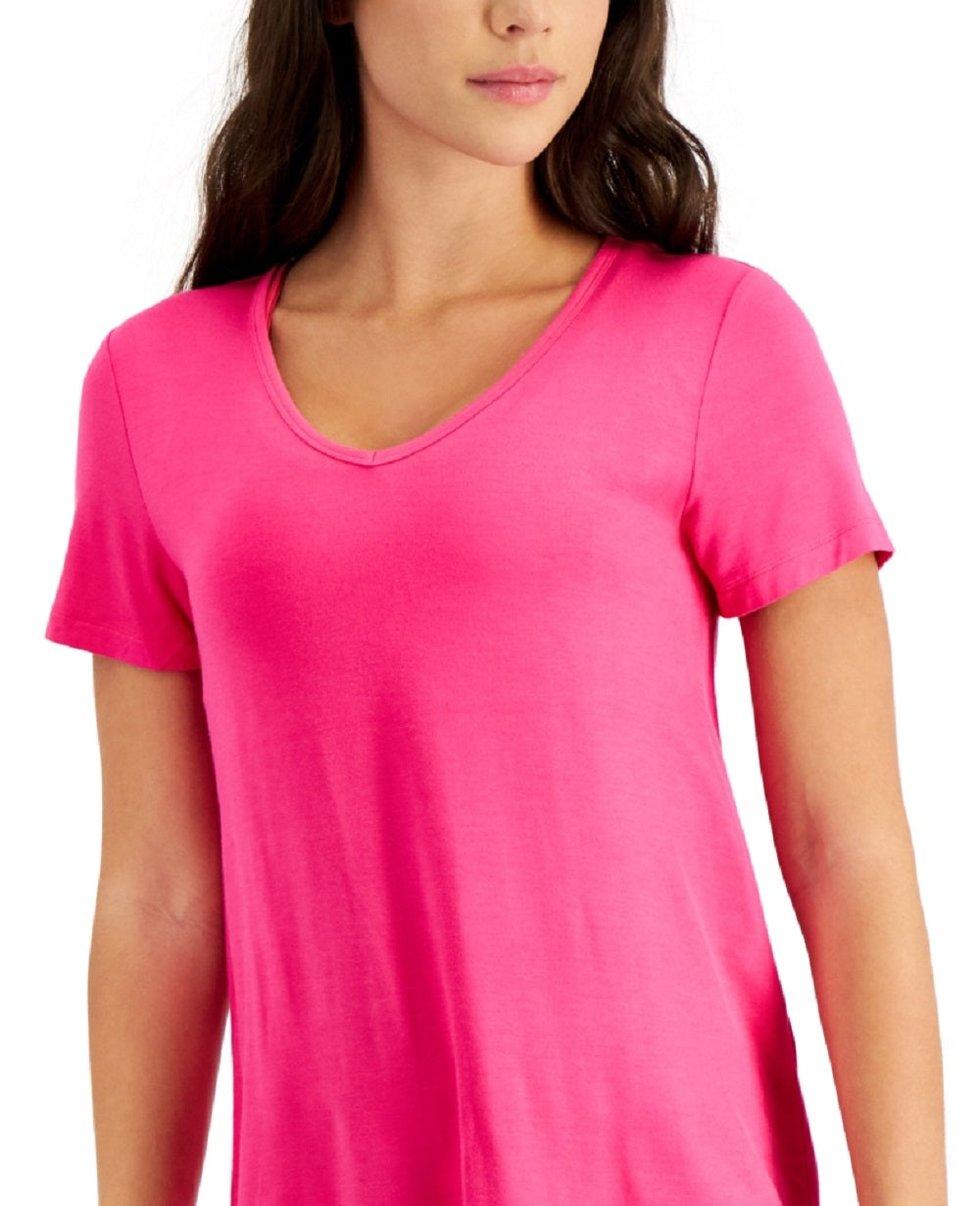 ID Ideology Women's V Neck T Shirt Pink Size Large
