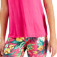 ID Ideology Women's V Neck T Shirt Pink Size Large